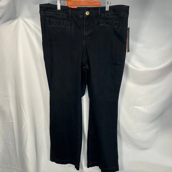 INC International Concepts Wide Leg Slim Tech Fit Womens‎ 14W Black Jeans New - Picture 2 of 15